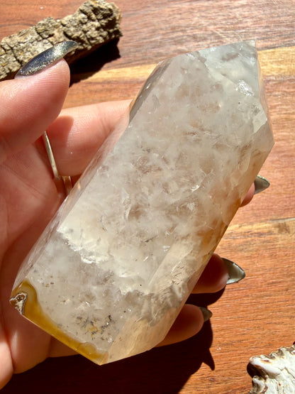 BRAZILIAN AGATE + QUARTZ TOWER