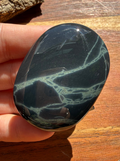 SPIDERWEB OBSIDIAN PALM STONE