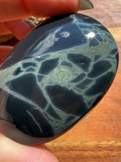 SPIDERWEB OBSIDIAN PALM STONE