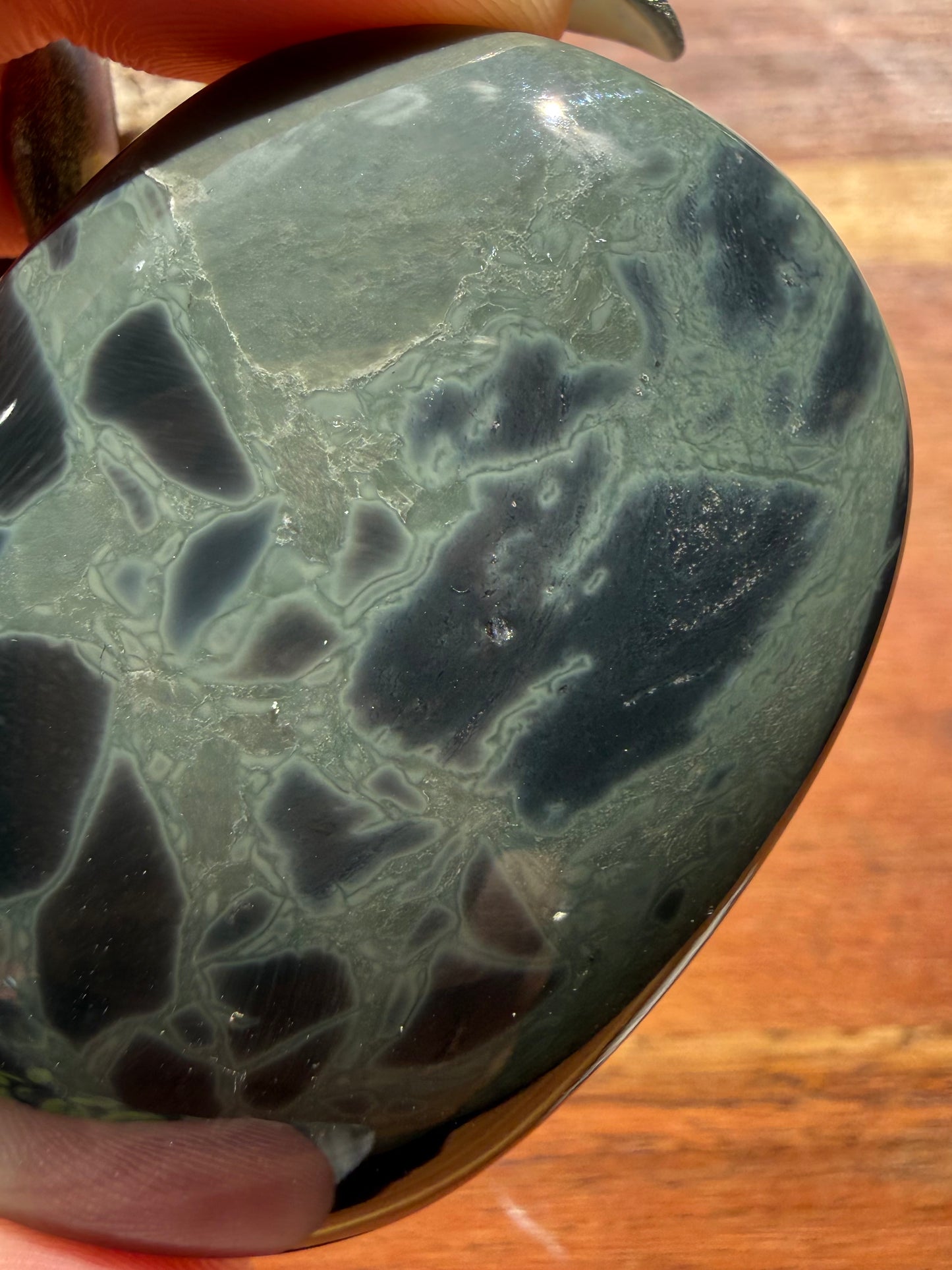 SPIDERWEB OBSIDIAN PALM STONE