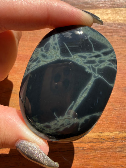 SPIDERWEB OBSIDIAN PALM STONE