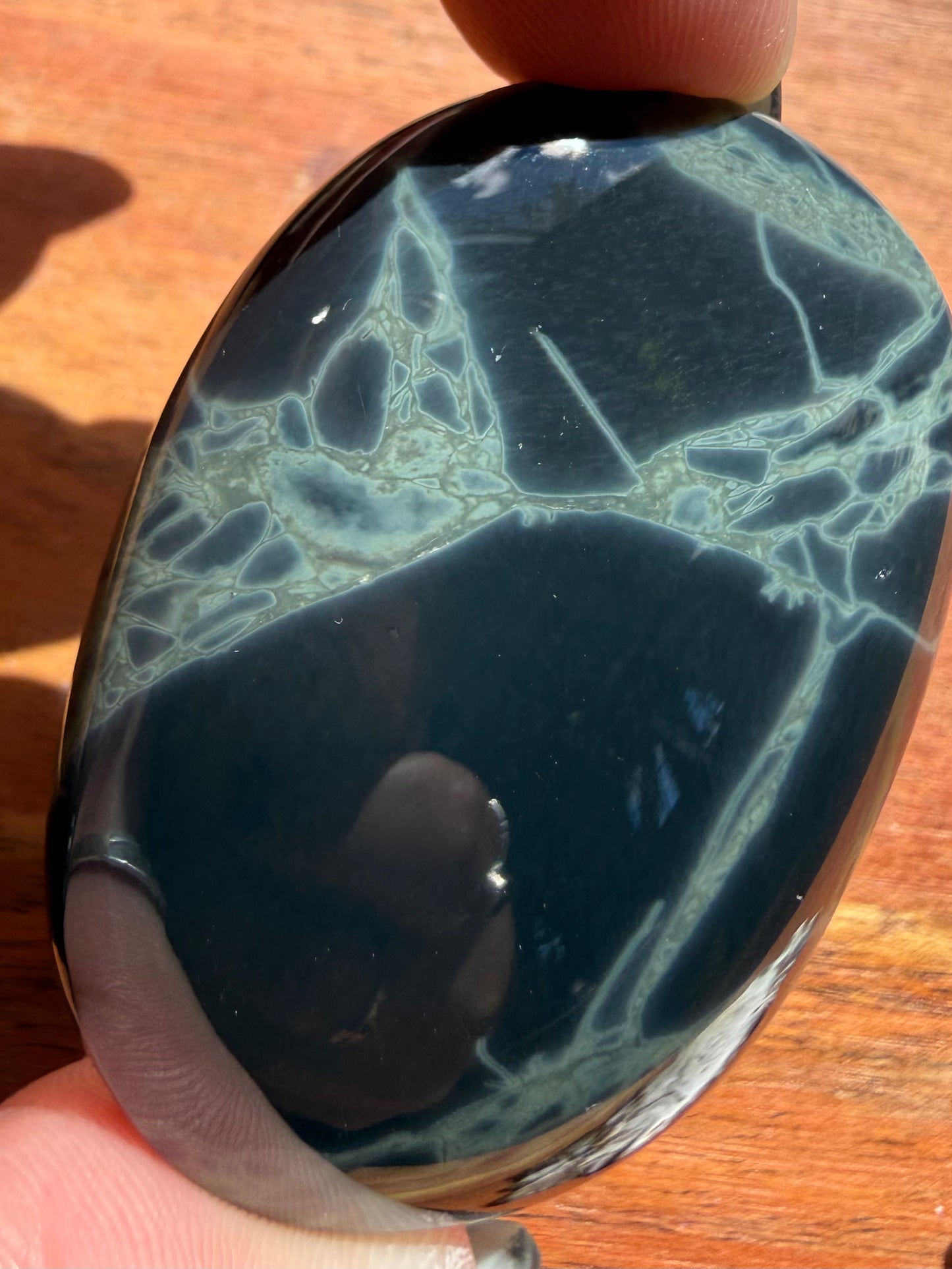 SPIDERWEB OBSIDIAN PALM STONE
