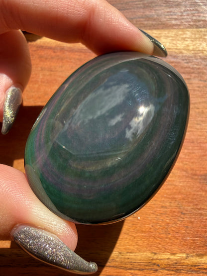 RAINBOW OBSIDIAN PALM STONE