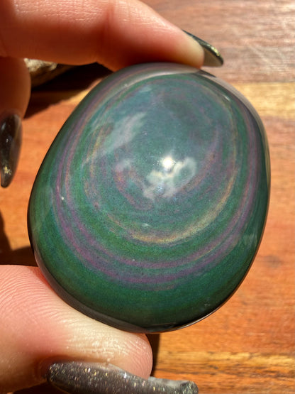 RAINBOW OBSIDIAN PALM STONE