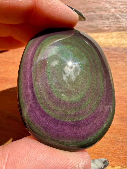 RAINBOW OBSIDIAN PALM STONE