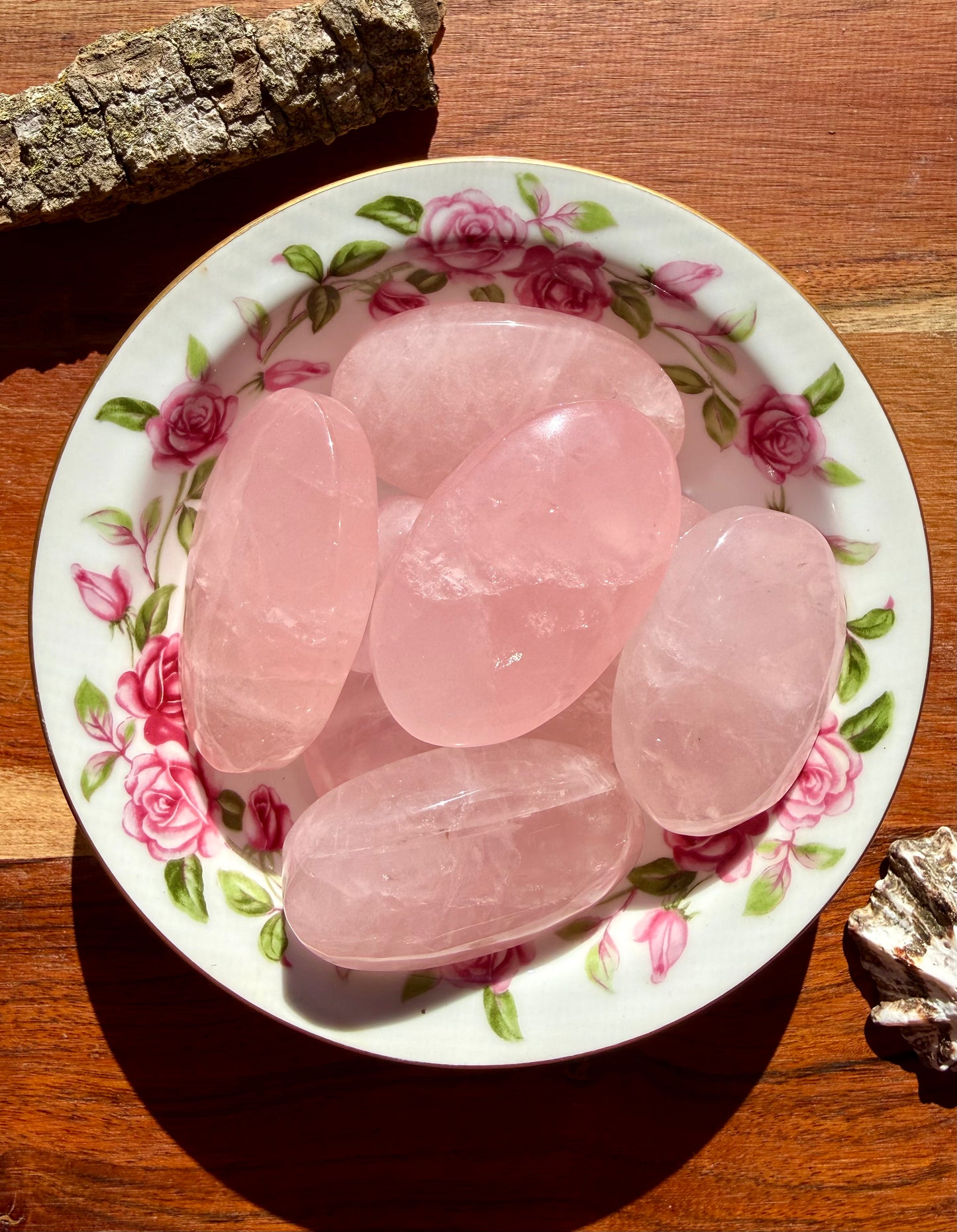INTUITIVELY CHOSEN ROSE QUARTZ PALM STONE (MEDIUM + LARGE SIZE)