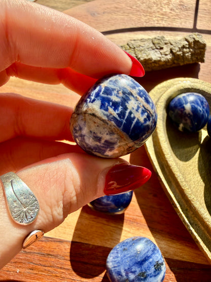 INTUITIVELY CHOSEN SODALITE TUMBLE (SMALL + REGULAR SIZE)