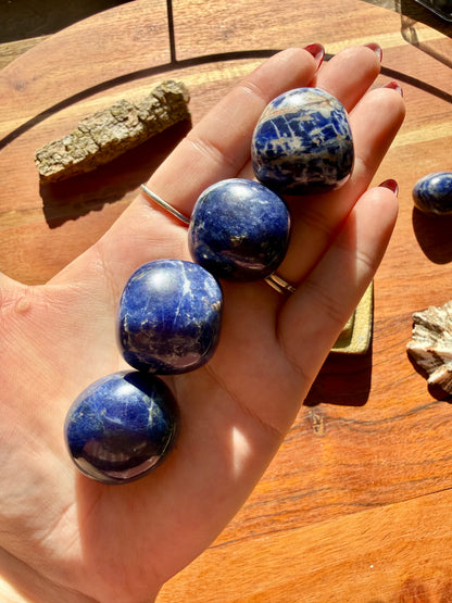INTUITIVELY CHOSEN SODALITE TUMBLE (SMALL + REGULAR SIZE)