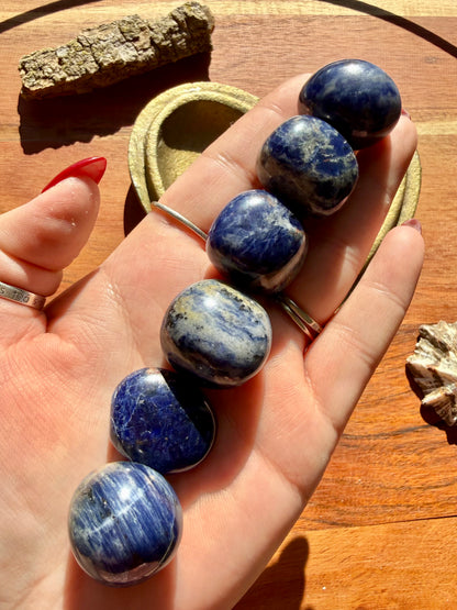 INTUITIVELY CHOSEN SODALITE TUMBLE (SMALL + REGULAR SIZE)