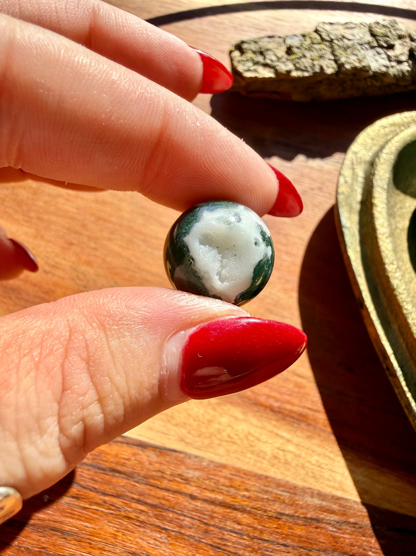 MINI MOSS AGATE SPHERE