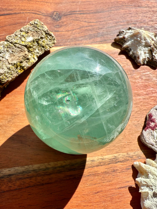 BAJA BLAST GREEN FLUORITE SPHERE