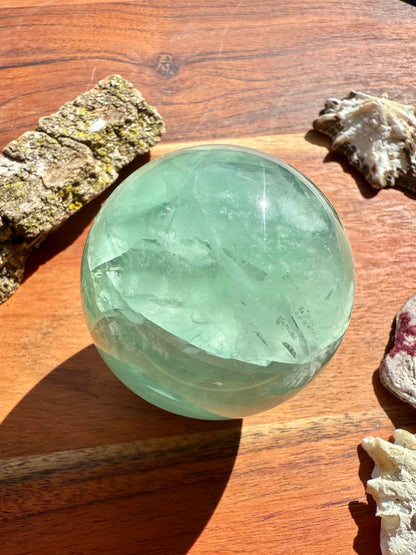 BAJA BLAST GREEN FLUORITE SPHERE
