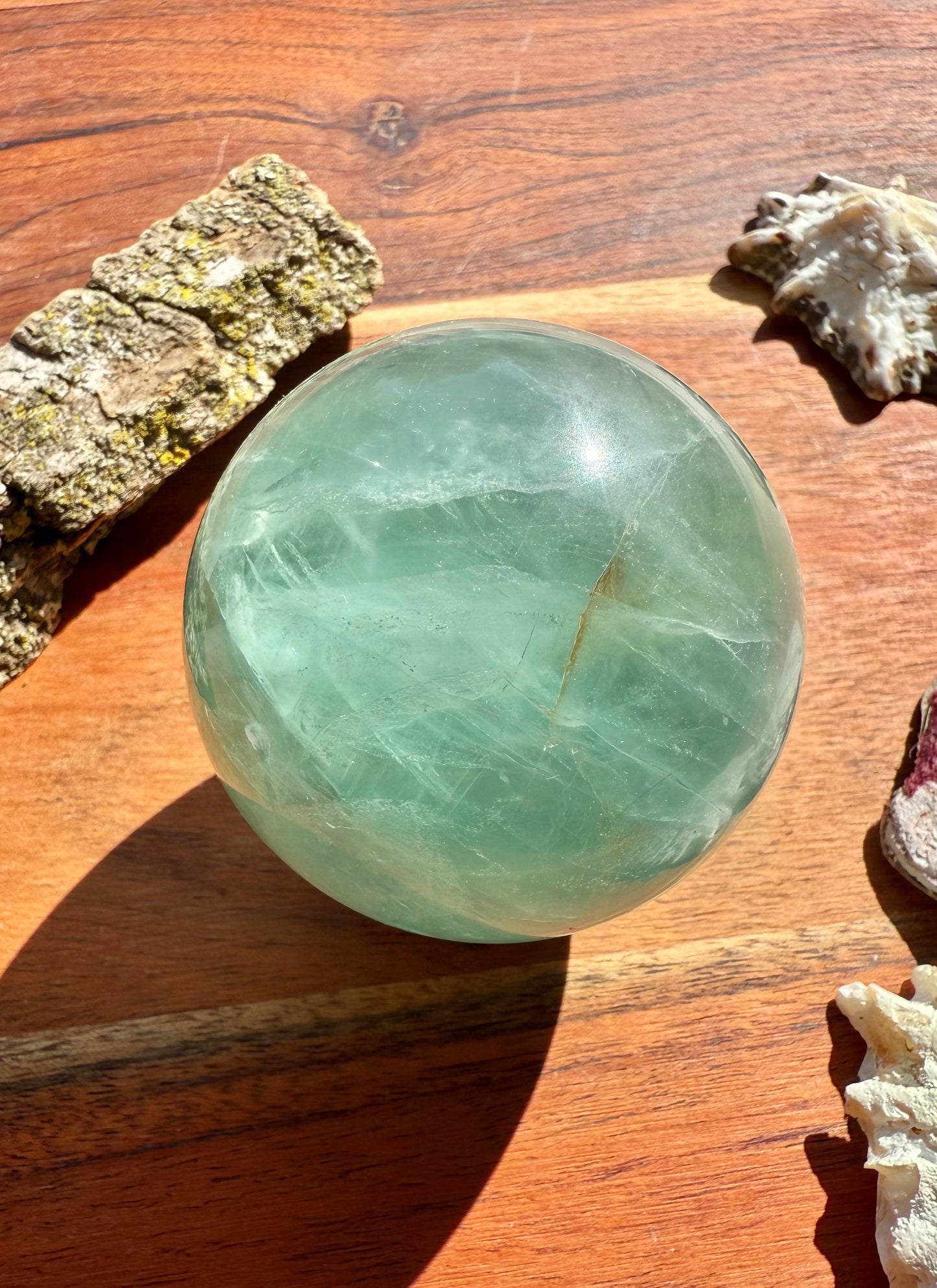 BAJA BLAST GREEN FLUORITE SPHERE