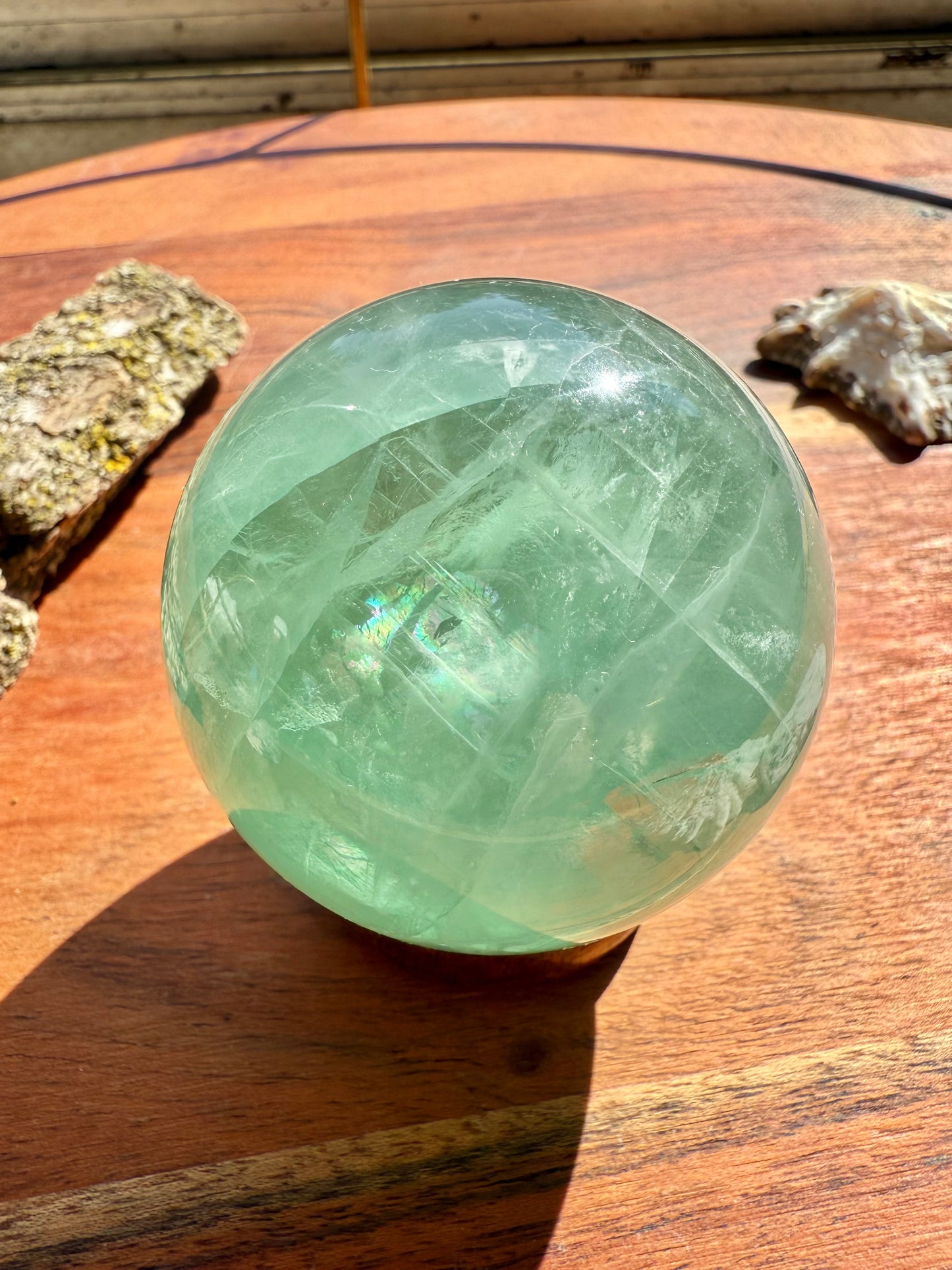 BAJA BLAST GREEN FLUORITE SPHERE