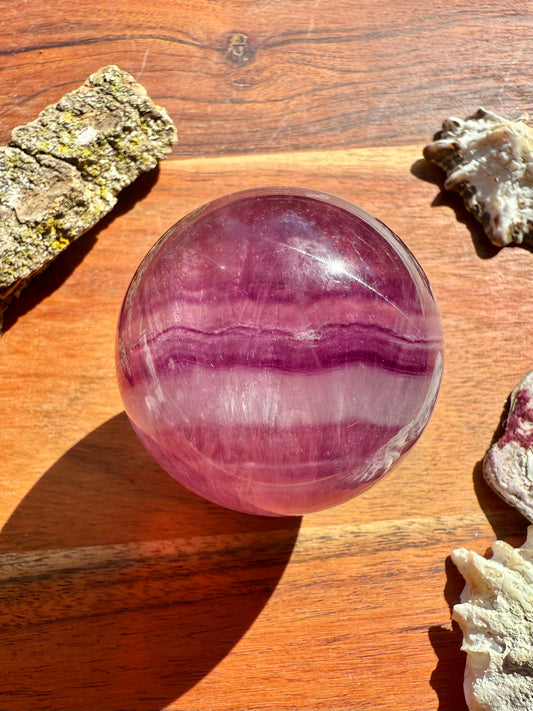 BANDED CANDY FLUORITE SPHERE