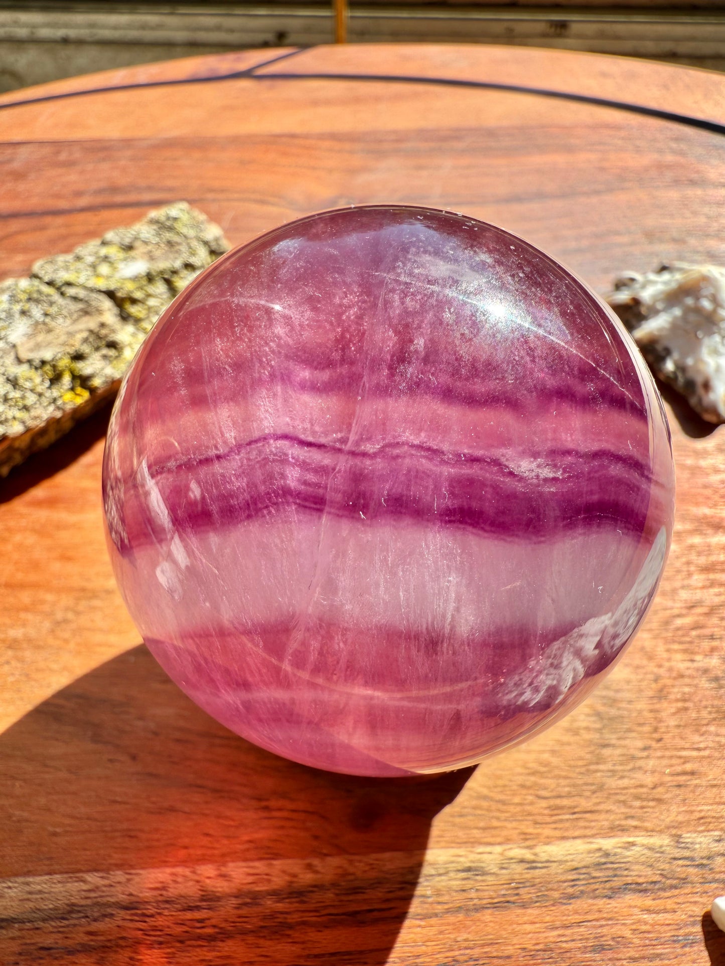 BANDED CANDY FLUORITE SPHERE