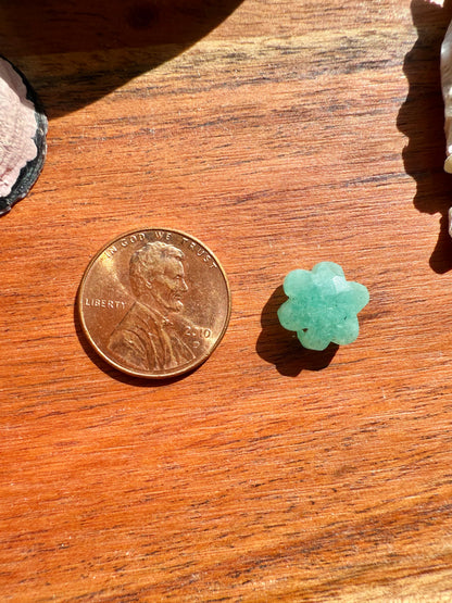 MINI AMAZONITE FACETED FLOWER CARVING [QTY. 1]