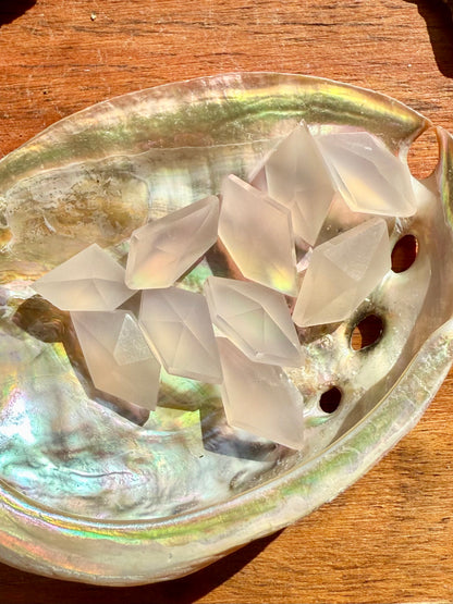 MINI PINK CHALCEDONY FACTED GEM CARVING [QTY. 1]