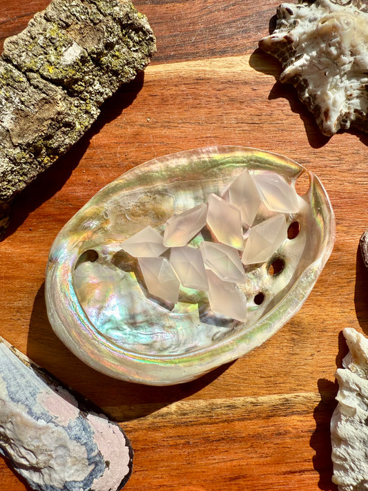 MINI PINK CHALCEDONY FACTED GEM CARVING [QTY. 1]