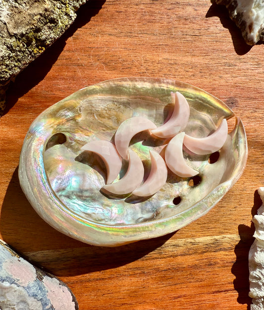 MINI PINK OPAL FACETED MOON CARVING [QTY. 1]