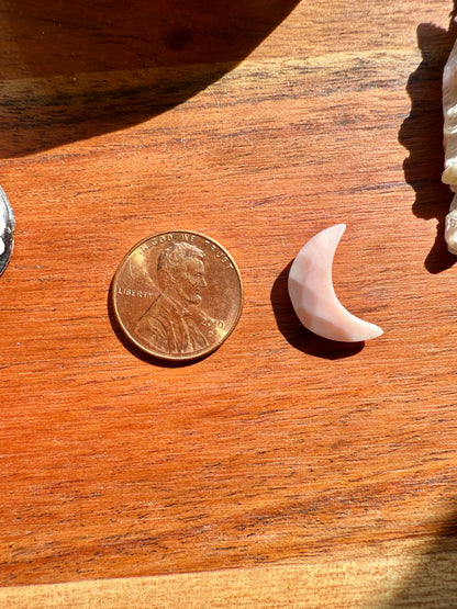 MINI PINK OPAL FACETED MOON CARVING [QTY. 1]