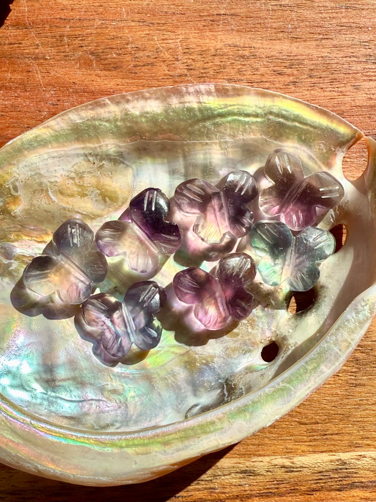 MINI RAINBOW FLUORITE BUTTERFLY CARVING [QTY. 1]