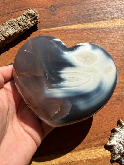 ORCA AGATE + CARNELIAN HEART