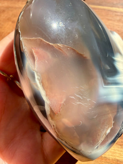ORCA AGATE + CARNELIAN HEART