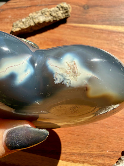 ORCA AGATE + CARNELIAN HEART