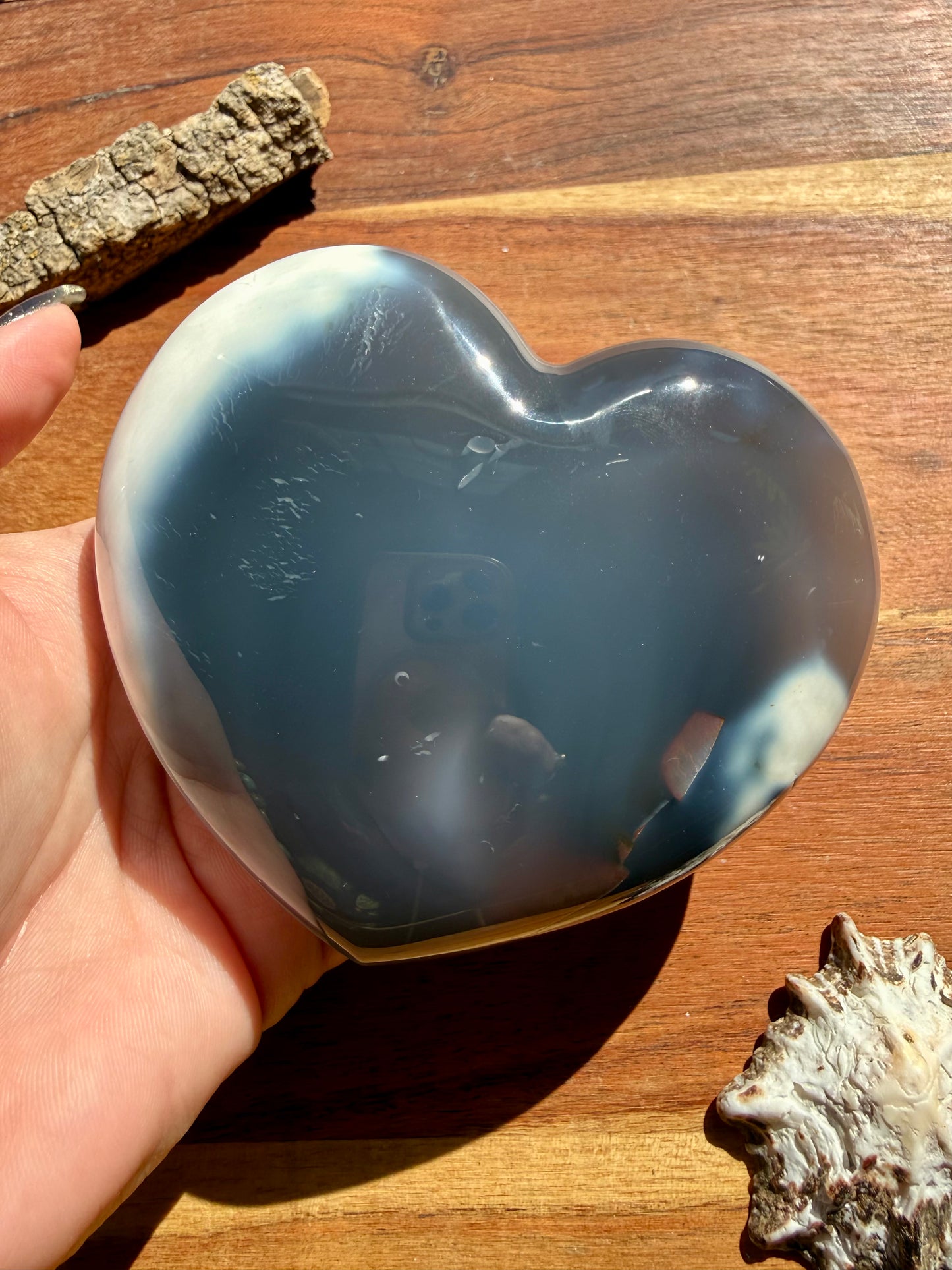 ORCA AGATE + CARNELIAN HEART