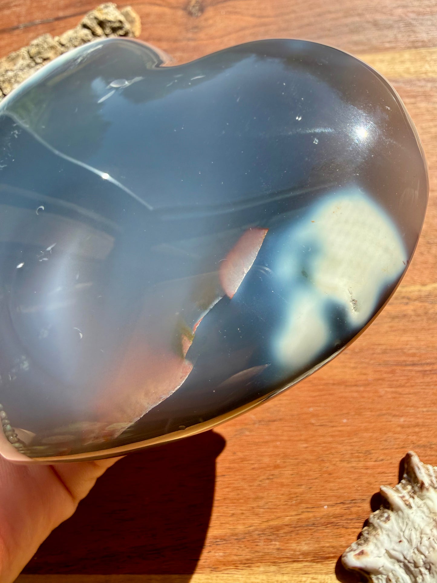 ORCA AGATE + CARNELIAN HEART