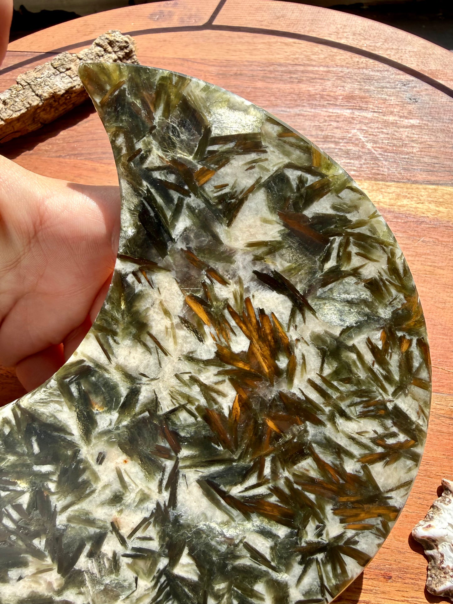 GREEN TOURMALINE + MICA MOON