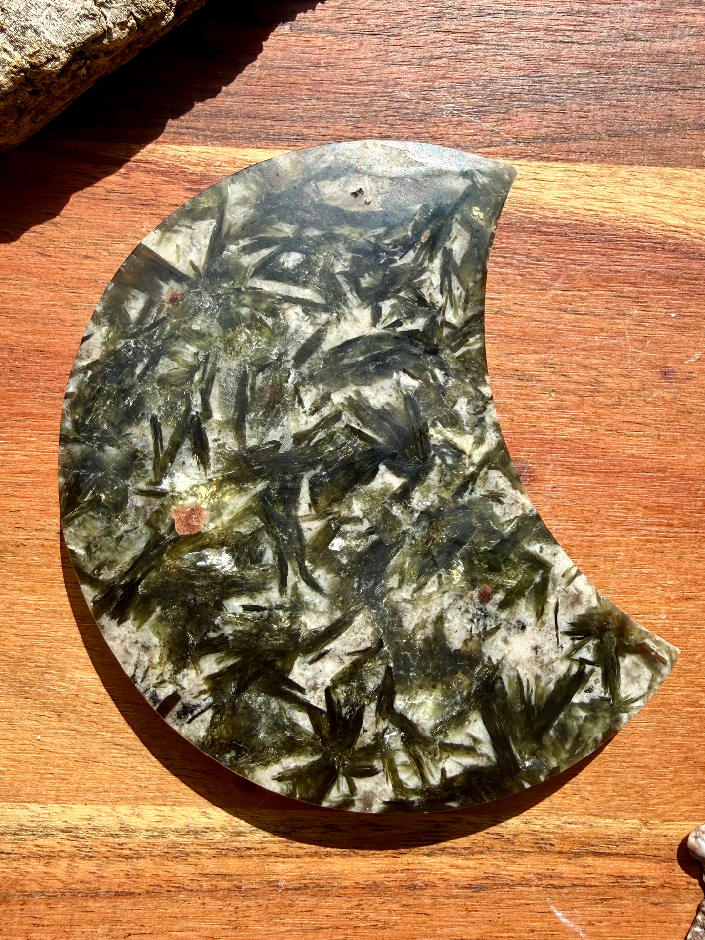 GREEN TOURMALINE + MICA MOON