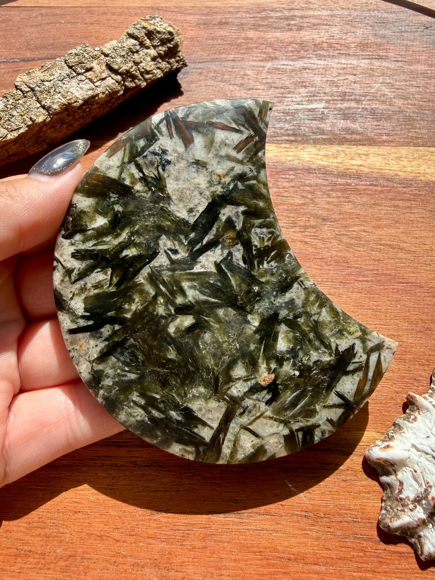 GREEN TOURMALINE + MICA MOON