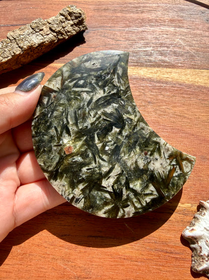 GREEN TOURMALINE + MICA MOON