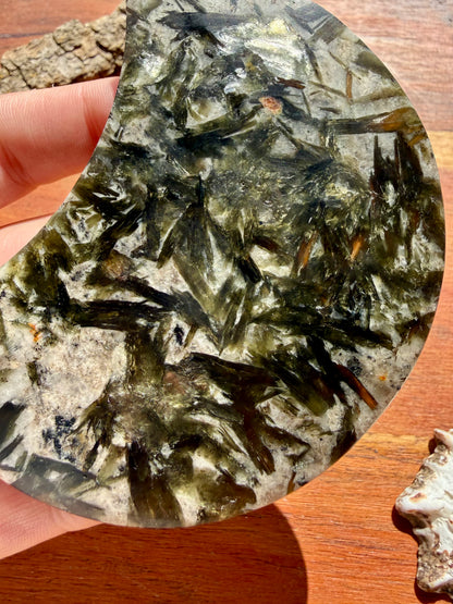GREEN TOURMALINE + MICA MOON