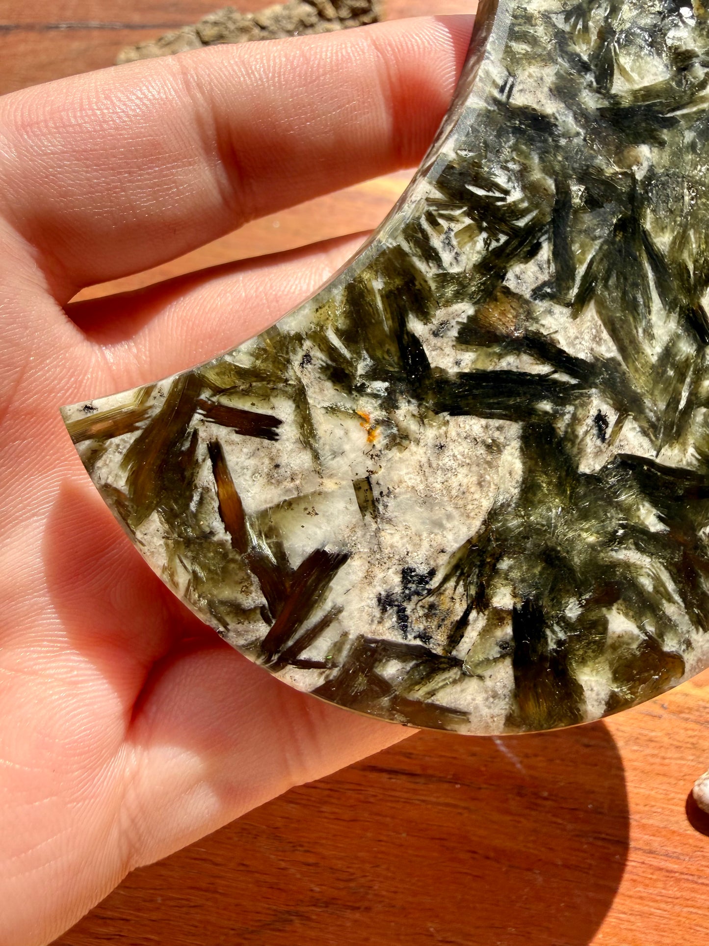 GREEN TOURMALINE + MICA MOON