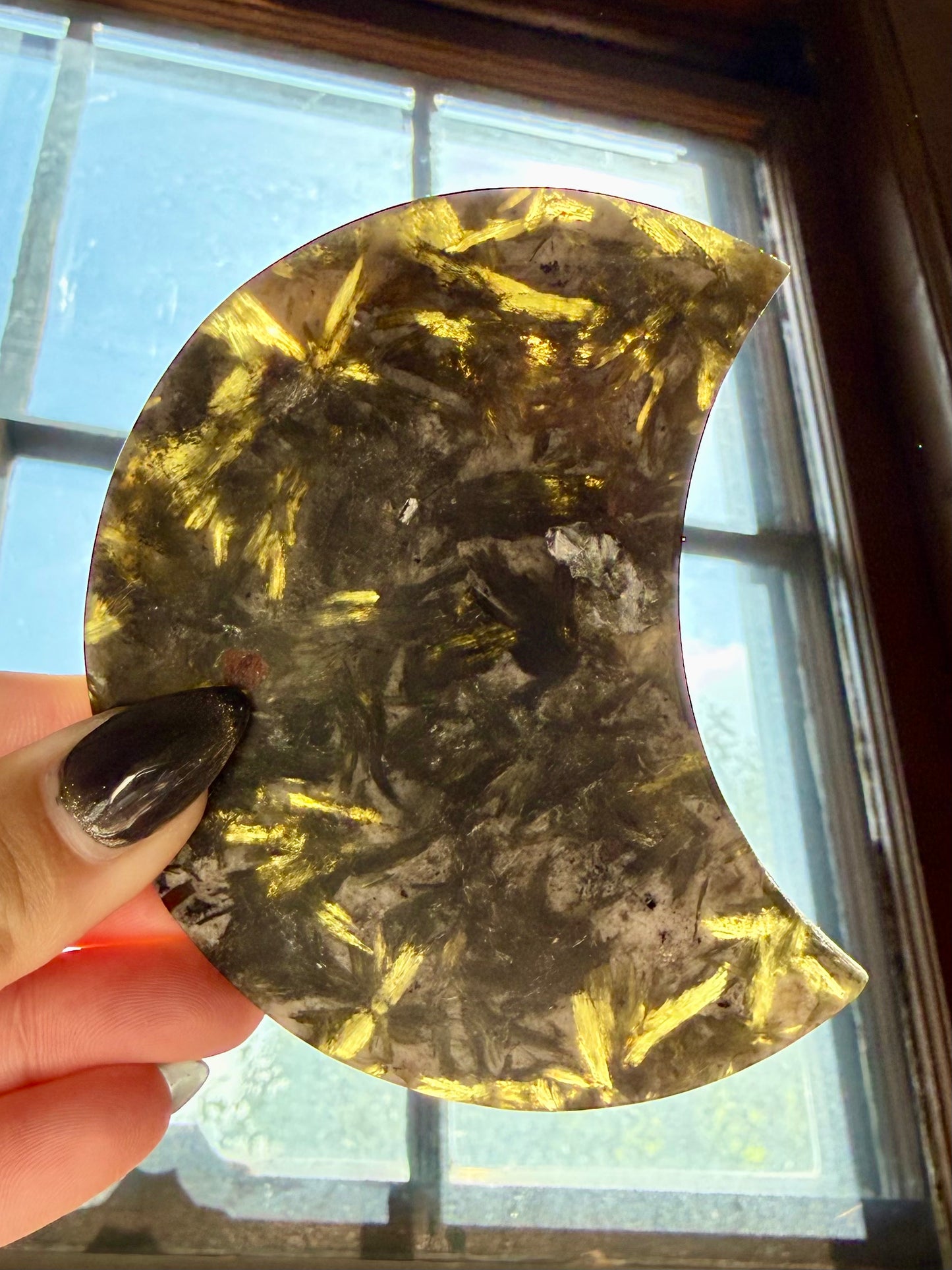 GREEN TOURMALINE + MICA MOON