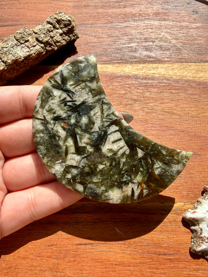 GREEN TOURMALINE + MICA MOON