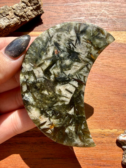GREEN TOURMALINE + MICA MOON