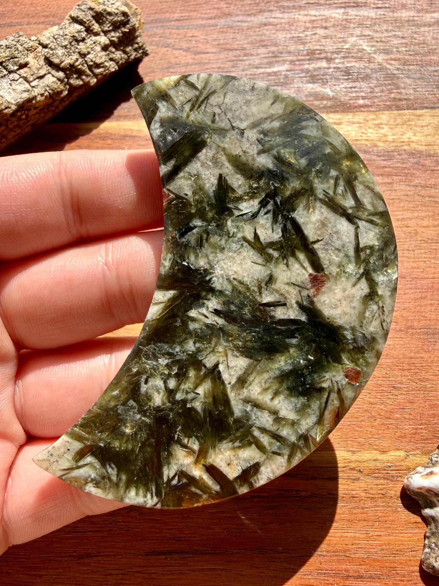 GREEN TOURMALINE + MICA MOON
