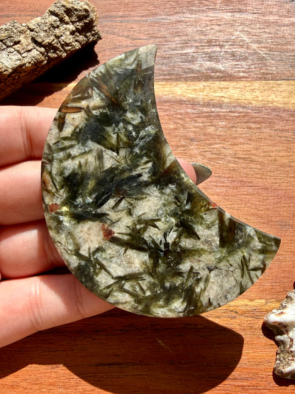 GREEN TOURMALINE + MICA MOON