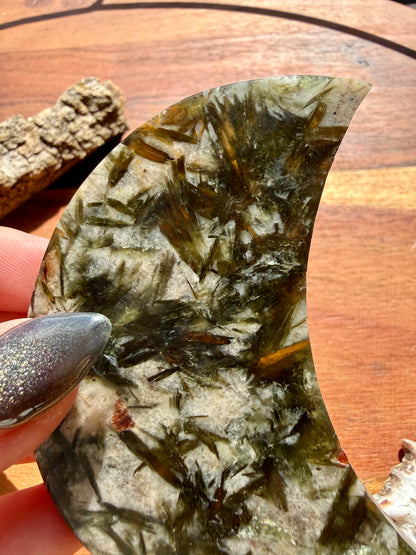 GREEN TOURMALINE + MICA MOON