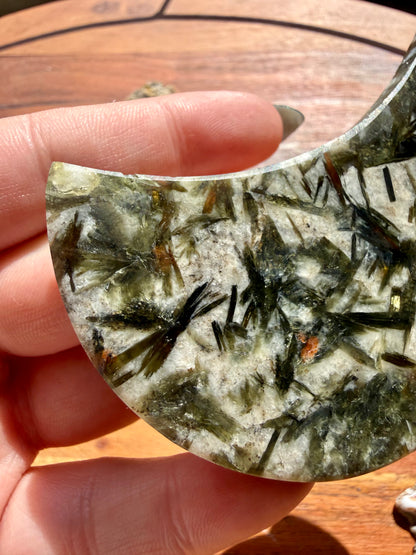 GREEN TOURMALINE + MICA MOON