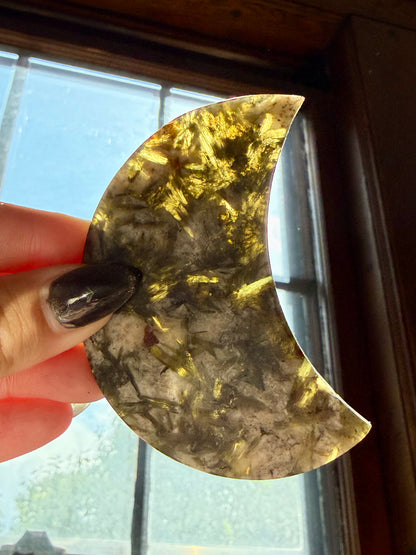 GREEN TOURMALINE + MICA MOON