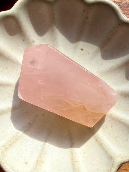 HIGH QUALITY BRAZILIAN ROSE QUARTZ + GOLDEN HEALER FREEFORM