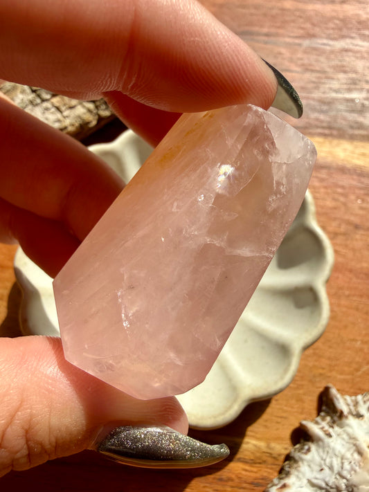 HIGH QUALITY BRAZILIAN ROSE QUARTZ + GOLDEN HEALER FREEFORM