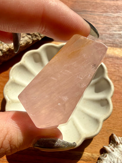 HIGH QUALITY BRAZILIAN ROSE QUARTZ + GOLDEN HEALER FREEFORM