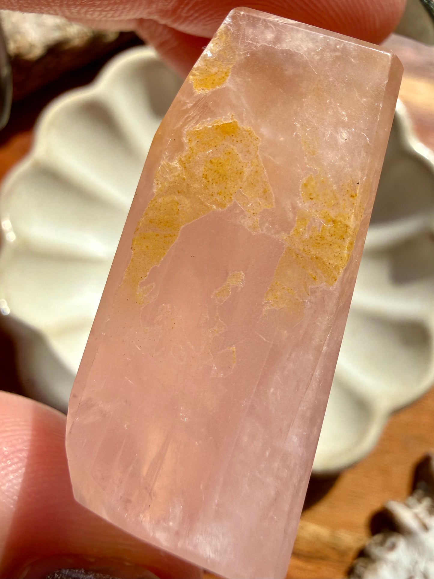 HIGH QUALITY BRAZILIAN ROSE QUARTZ + GOLDEN HEALER FREEFORM