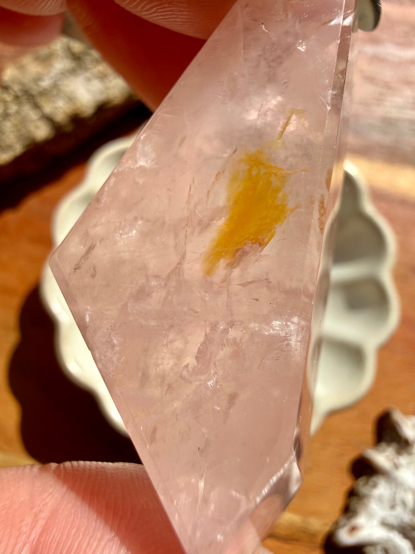 HIGH QUALITY BRAZILIAN ROSE QUARTZ + GOLDEN HEALER FREEFORM